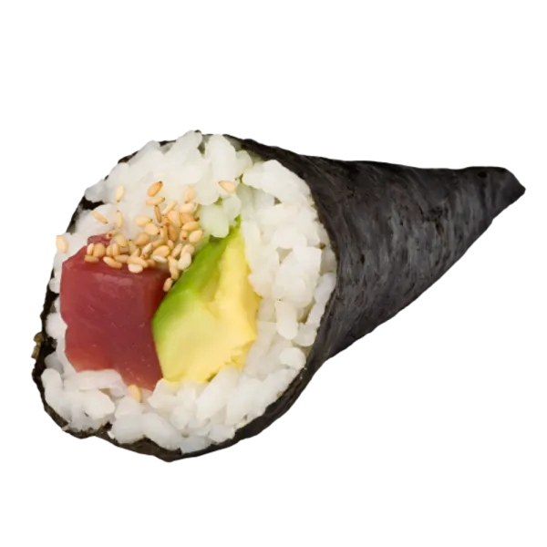 Temaki atún,aguacate,pepino