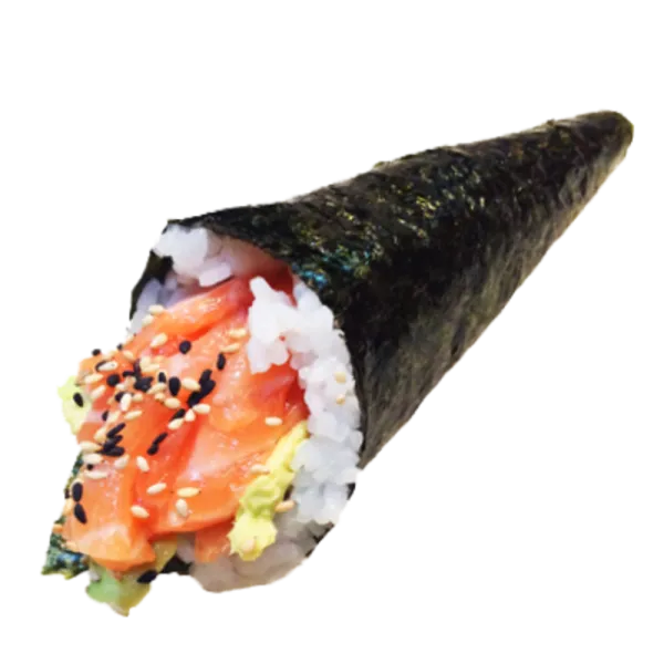 Temaki salmón, aguacate, pepino