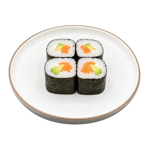 Maki salmón aguacate y queso