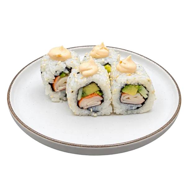 Uramaki california(surimi,pepino,auacate sésamo)