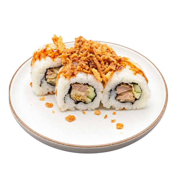 Uramaki Pato pekín con cebolla y pepino