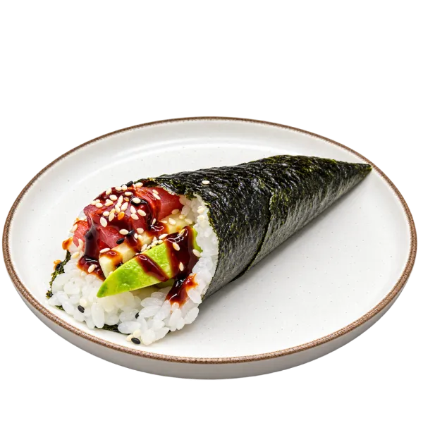 Temaki atun picante, cebolla